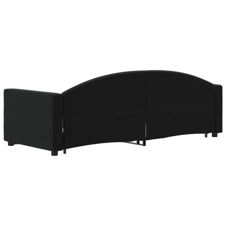 daybed med udtræk 80x200 cm velour sort