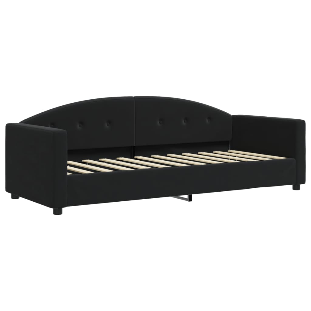 daybed med udtræk 80x200 cm velour sort