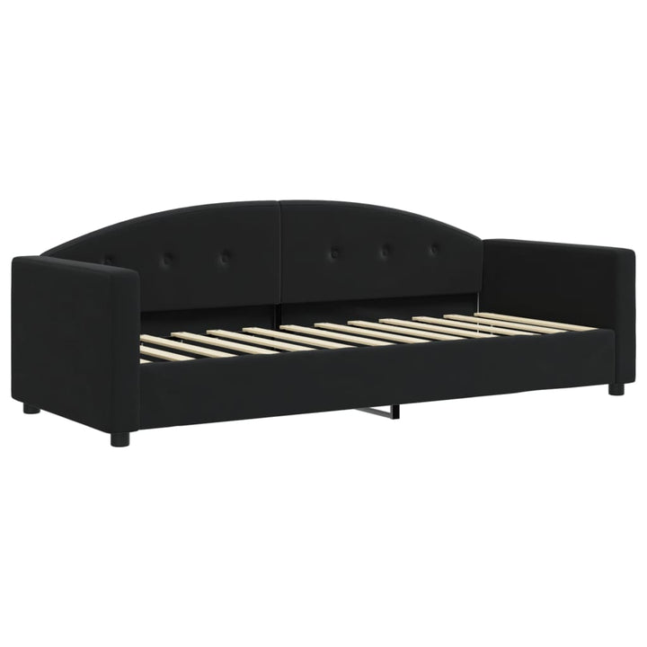 daybed med udtræk 80x200 cm velour sort