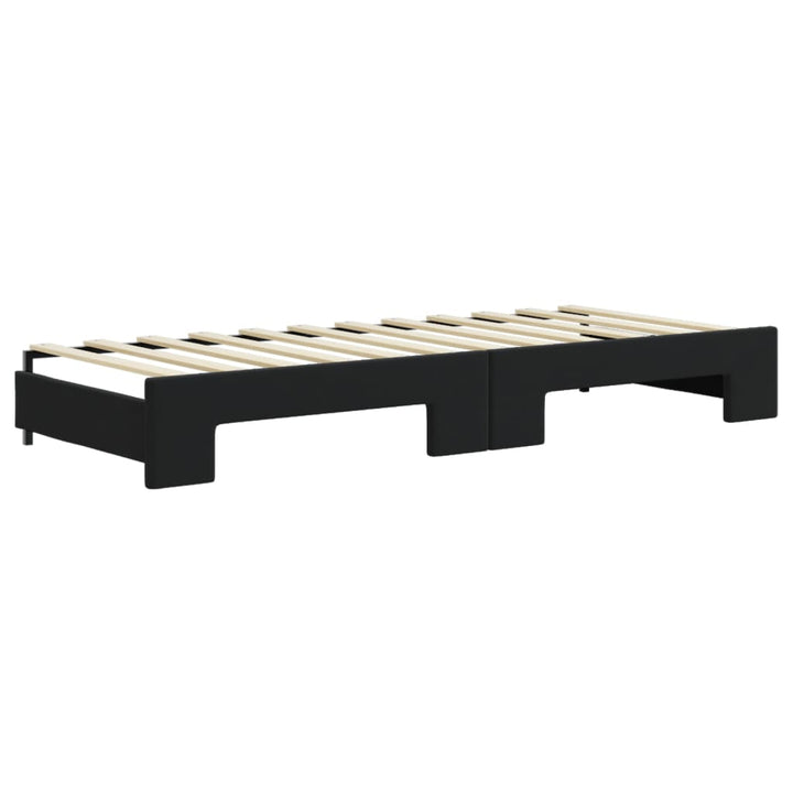 daybed med udtræk 80x200 cm velour sort