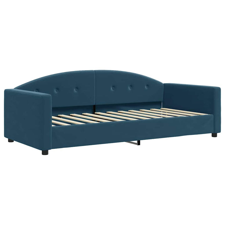daybed med udtræk 90x200 cm velour blå