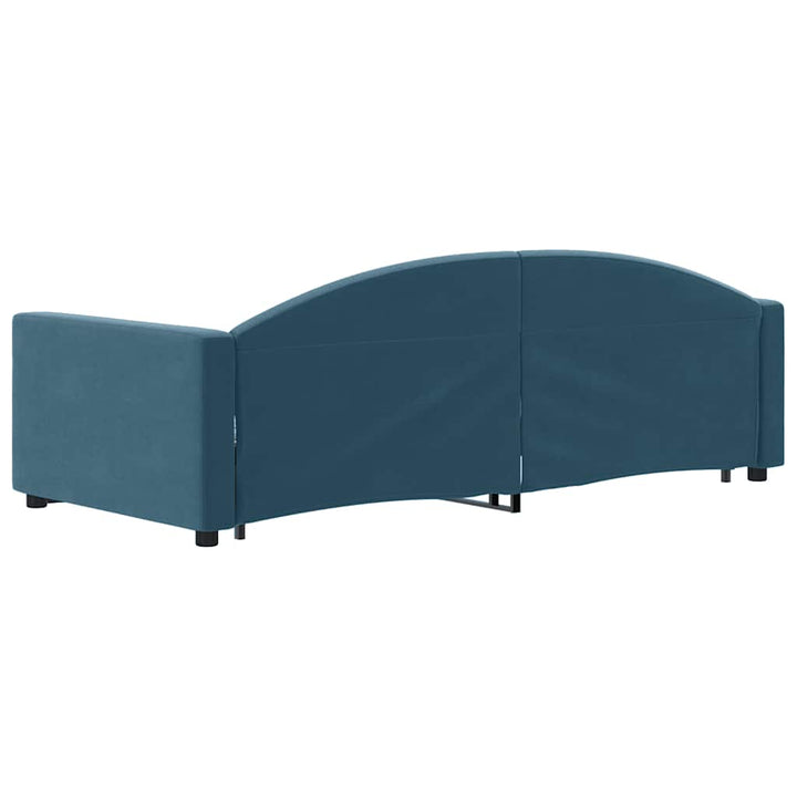 daybed med udtræk 90x200 cm velour blå