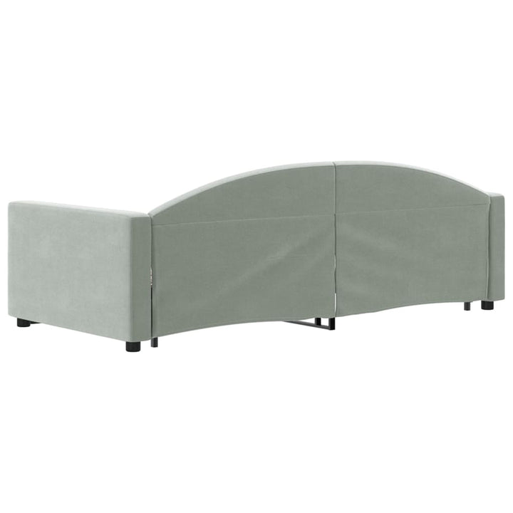 daybed med udtræk 90x200 cm velour lysegrå