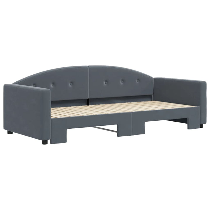 daybed med udtræk 90x200 cm velour mørkegrå