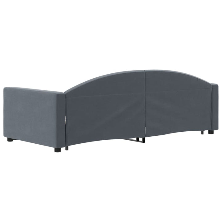 daybed med udtræk 90x200 cm velour mørkegrå