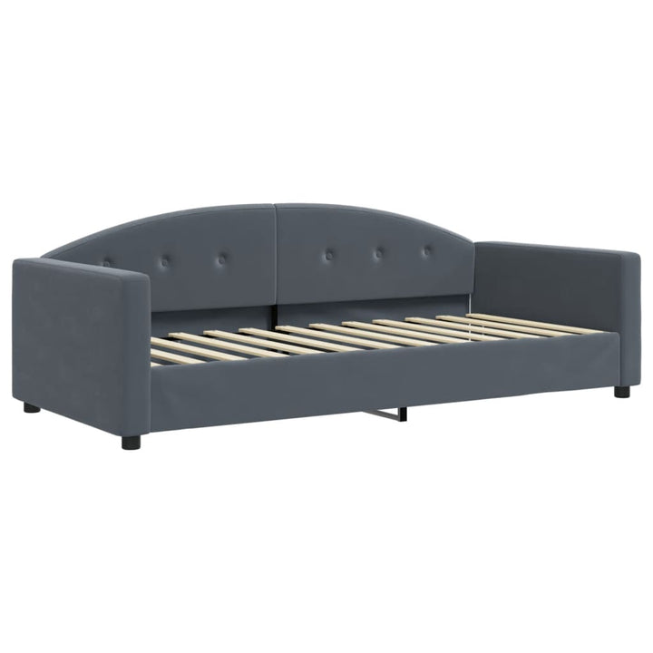 daybed med udtræk 90x200 cm velour mørkegrå