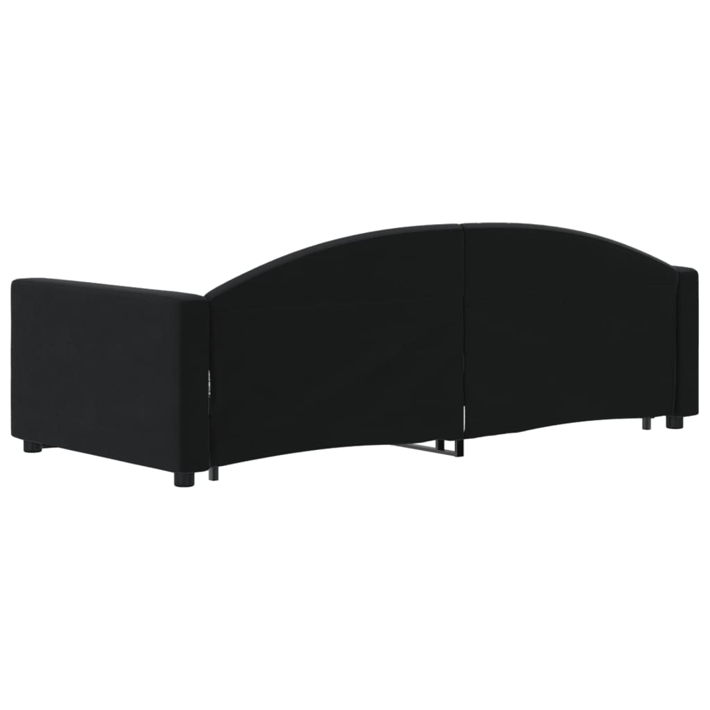 daybed med udtræk 90x200 cm velour sort