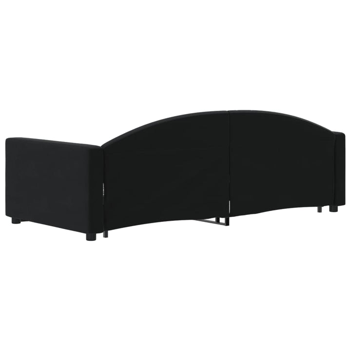 daybed med udtræk 90x200 cm velour sort