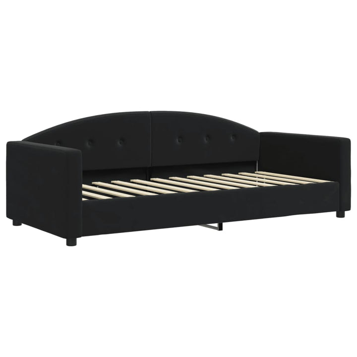 daybed med udtræk 90x200 cm velour sort