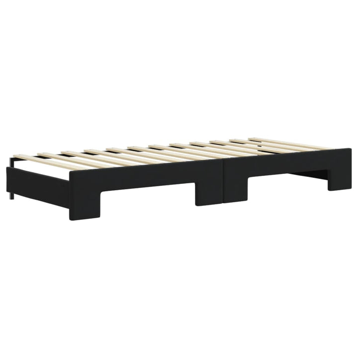 daybed med udtræk 90x200 cm velour sort