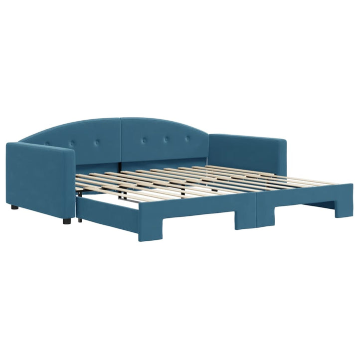 daybed med udtræk 100x200 cm velour blå