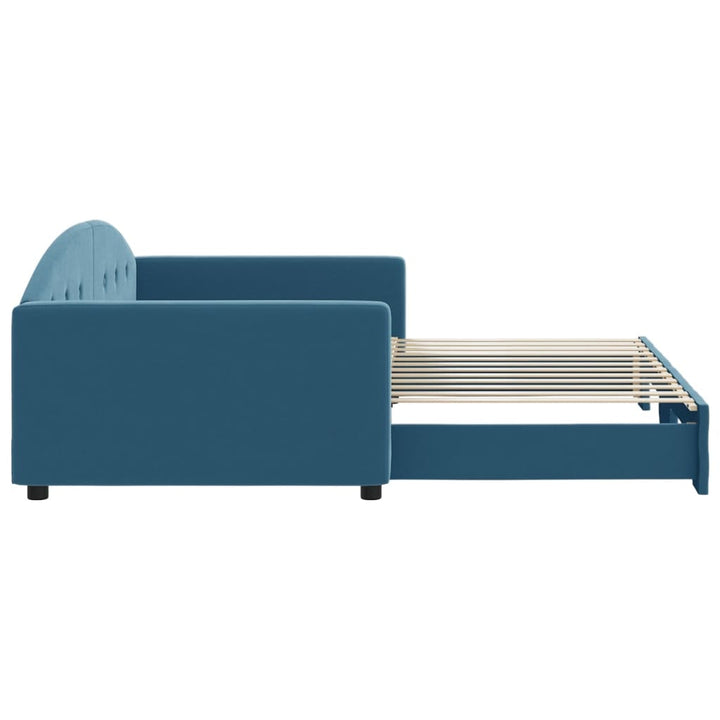 daybed med udtræk 100x200 cm velour blå