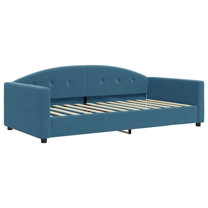 daybed med udtræk 100x200 cm velour blå