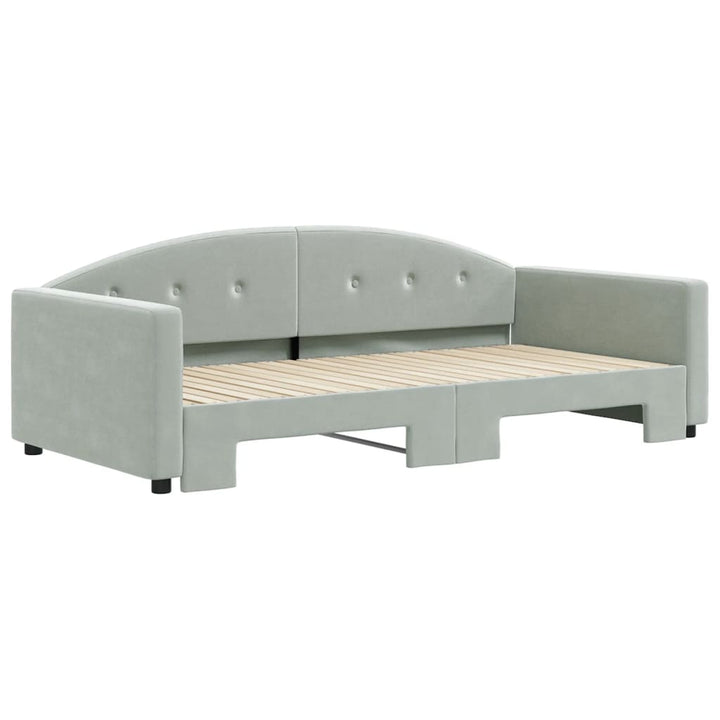 daybed med udtræk 100x200 cm velour lysegrå