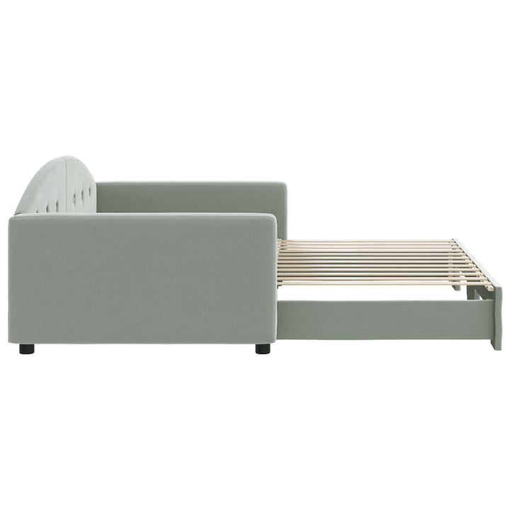 daybed med udtræk 100x200 cm velour lysegrå