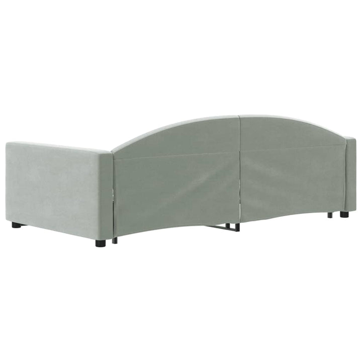 daybed med udtræk 100x200 cm velour lysegrå