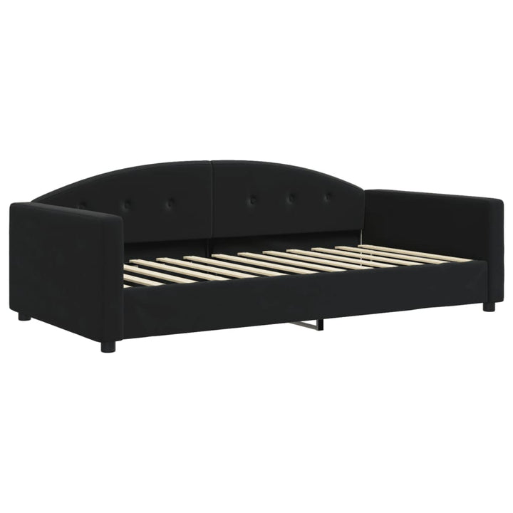 daybed med udtræk 100x200 cm velour sort
