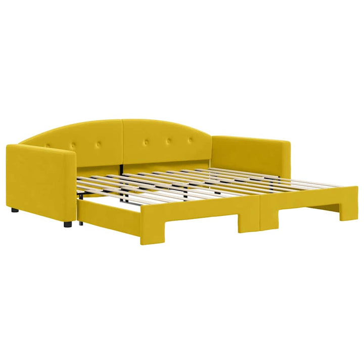 daybed med udtræk 100x200 cm velour gul