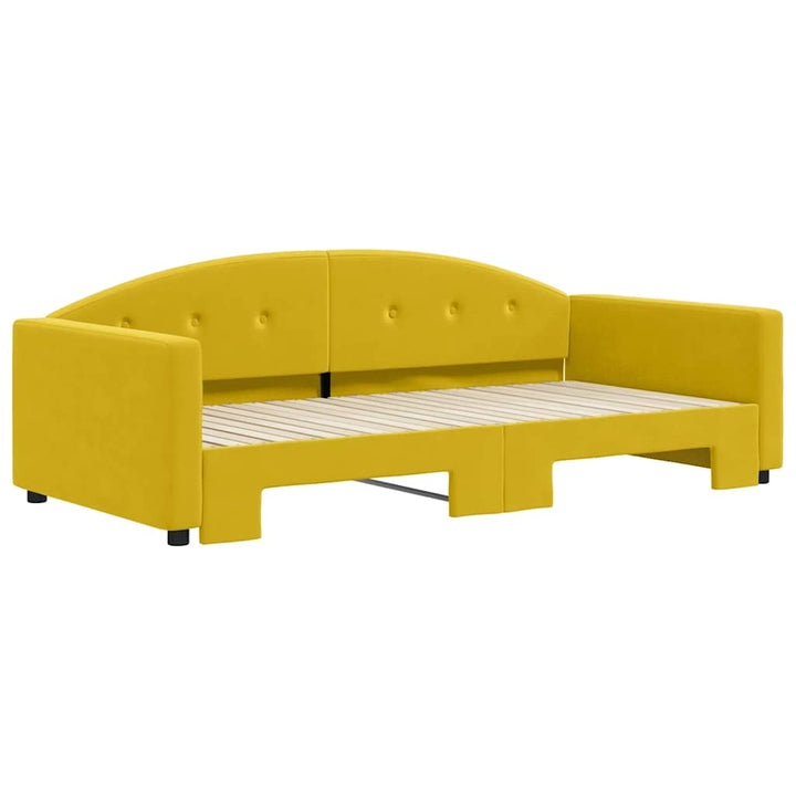 daybed med udtræk 100x200 cm velour gul