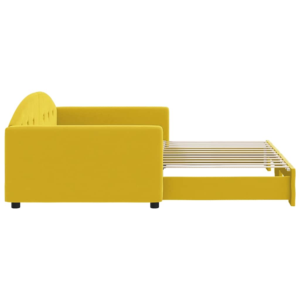 daybed med udtræk 100x200 cm velour gul
