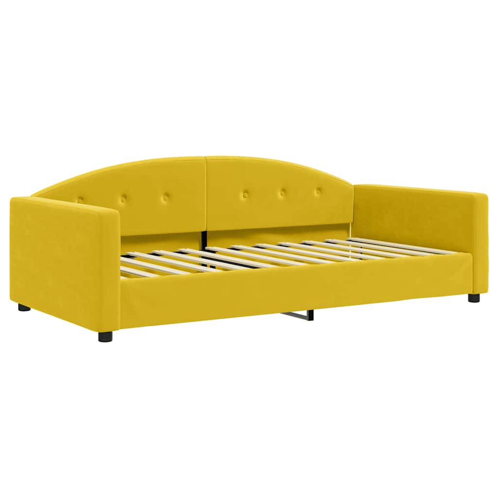 daybed med udtræk 100x200 cm velour gul