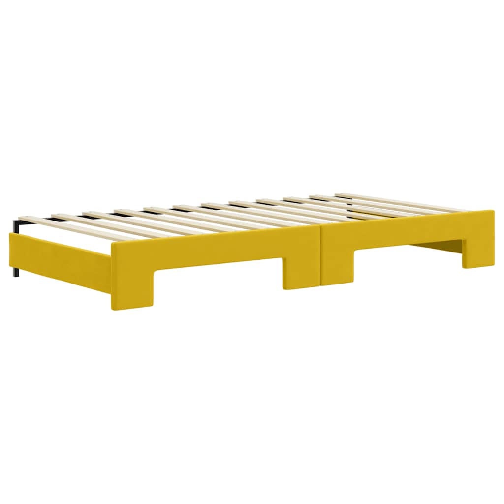 daybed med udtræk 100x200 cm velour gul