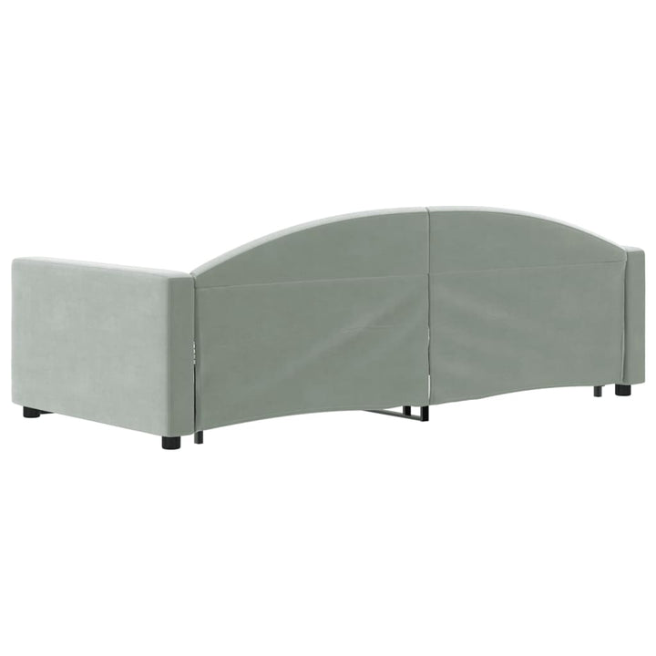 daybed med udtræk 90x190 cm velour lysegrå