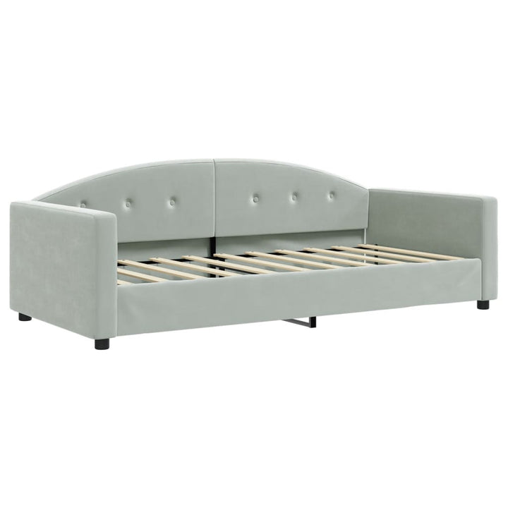 daybed med udtræk 90x190 cm velour lysegrå