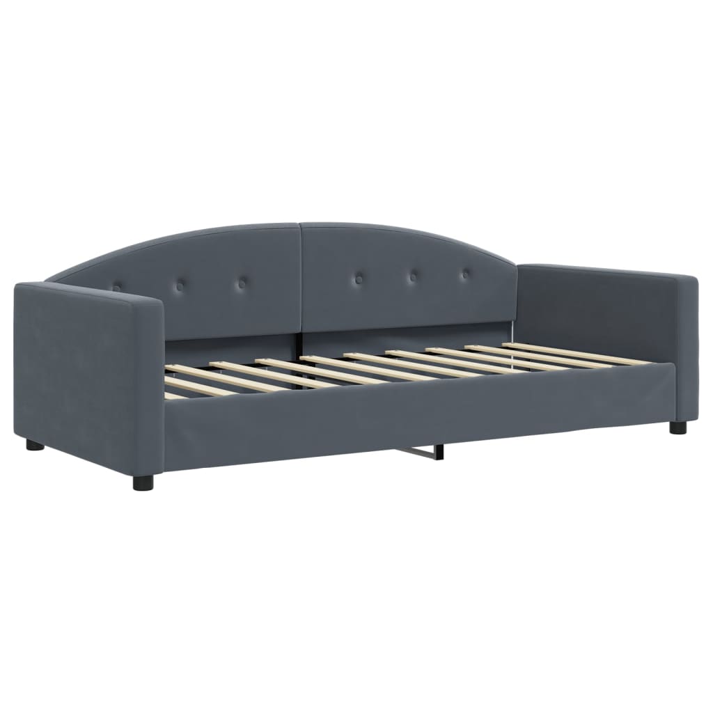 daybed med udtræk 90x190 cm velour mørkegrå