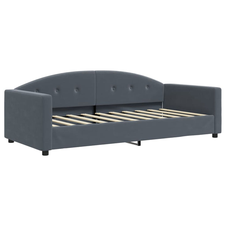 daybed med udtræk 90x190 cm velour mørkegrå