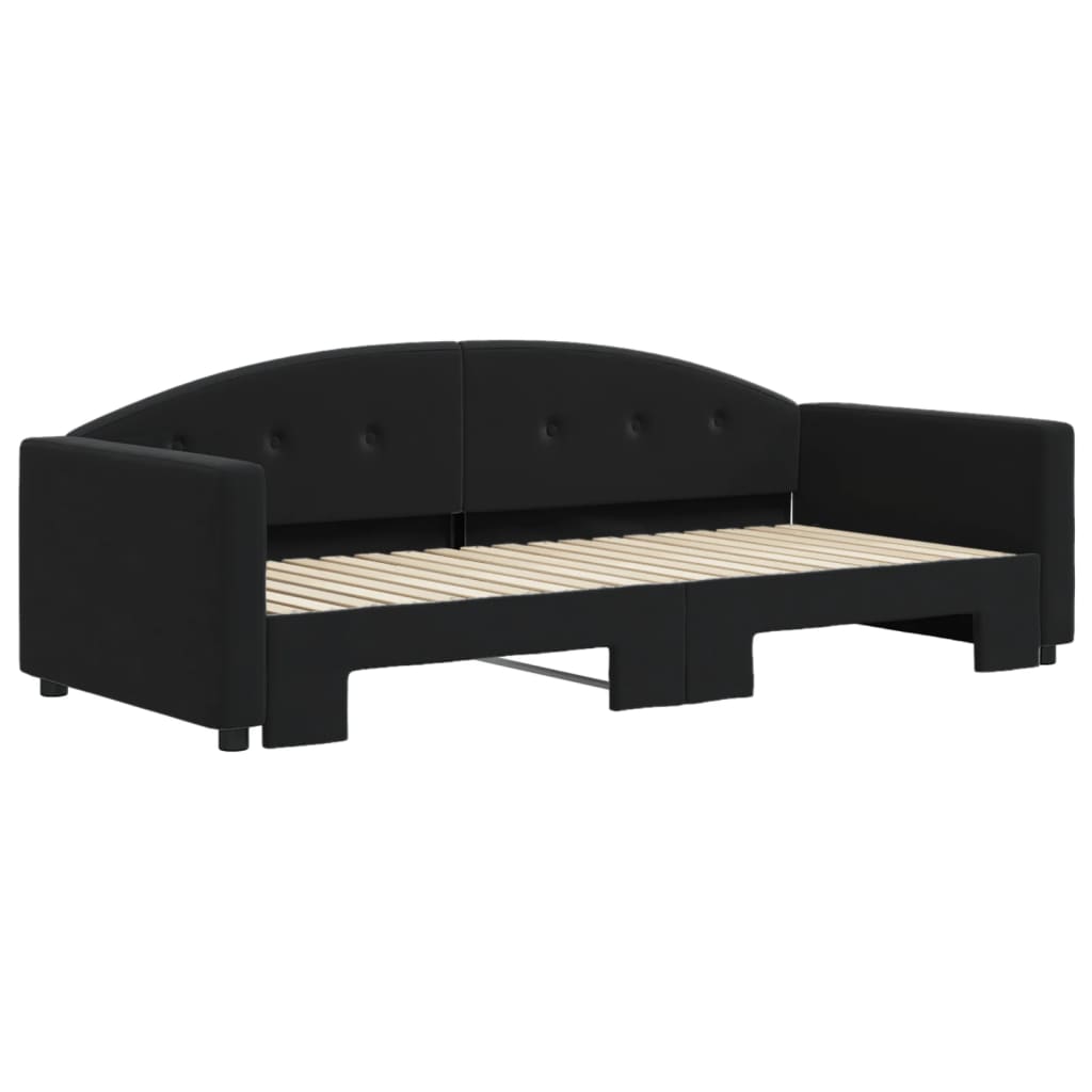 daybed med udtræk 90x190 cm velour sort