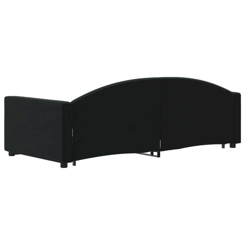 daybed med udtræk 90x190 cm velour sort