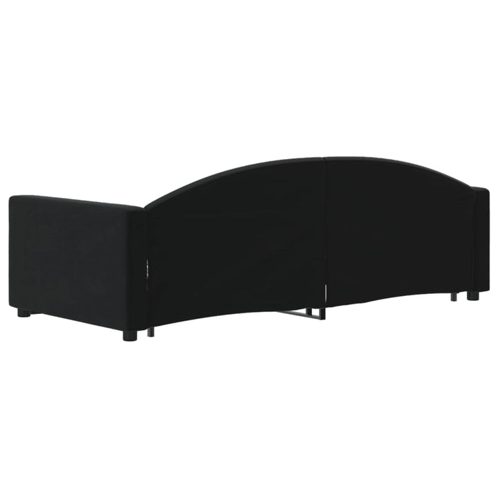 daybed med udtræk 90x190 cm velour sort