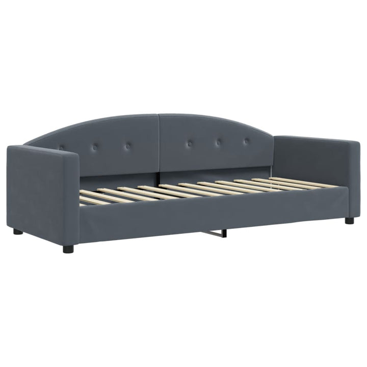 daybed med udtræk og madras 80x200 cm velour mørkegrå