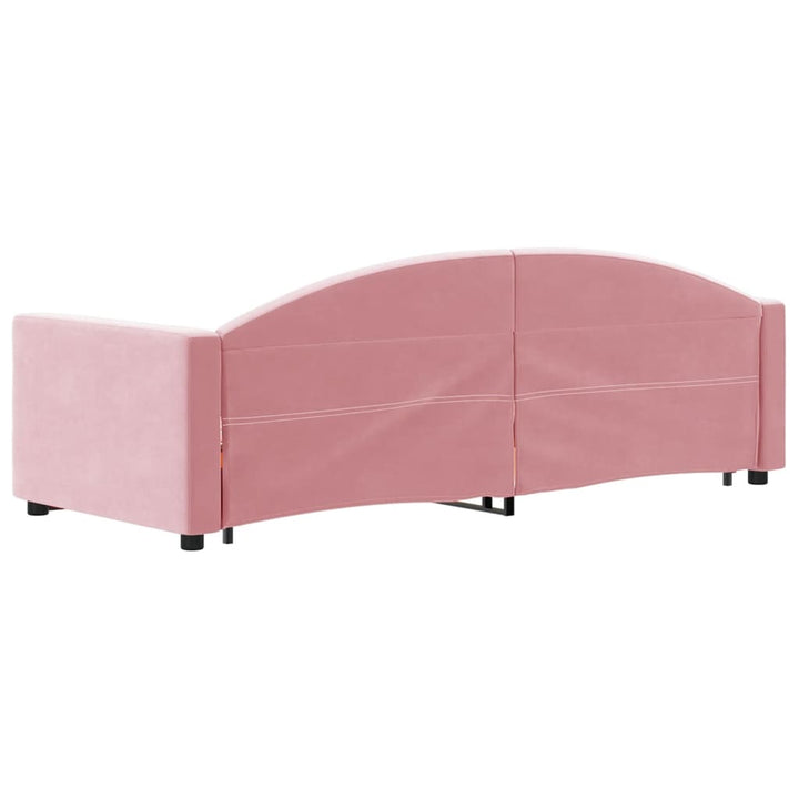 daybed med udtræk og skuffer 80x200 cm velour lyserød
