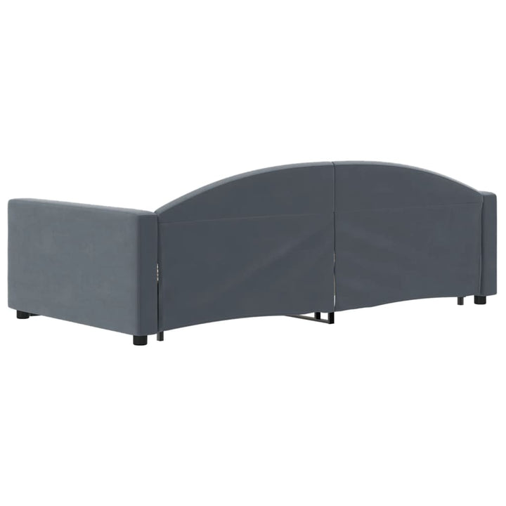 daybed med udtræk og skuffer 90x200 cm velour mørkegrå