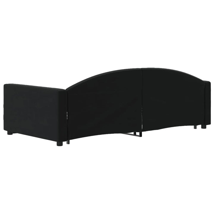 daybed med udtræk og skuffer 100x200 cm velour sort