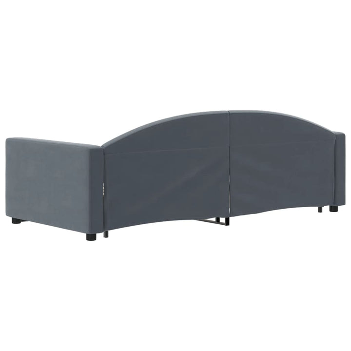 daybed med udtræk og skuffer 90x190 cm velour mørkegrå
