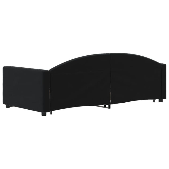 daybed med udtræk og skuffer 90x190 cm velour sort
