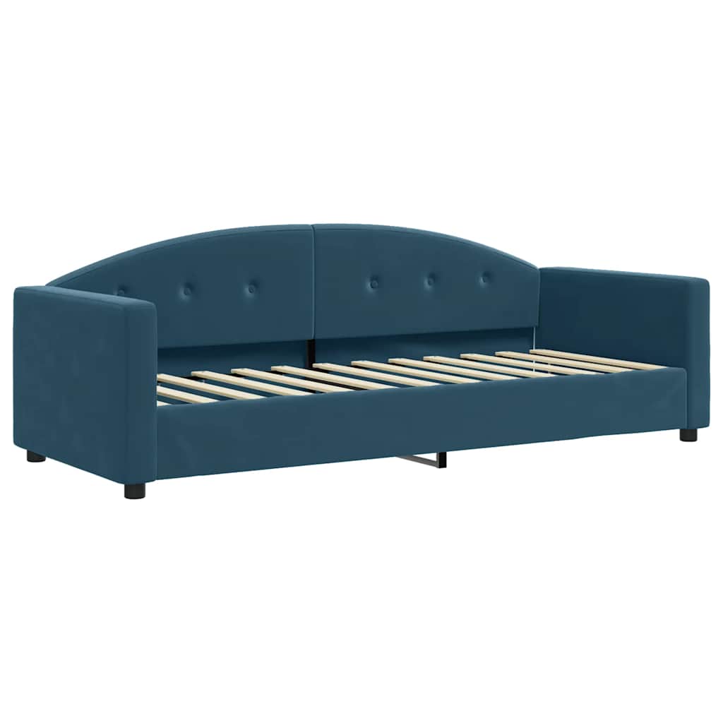 daybed med udtræk og skuffer 80x200 cm stof blå