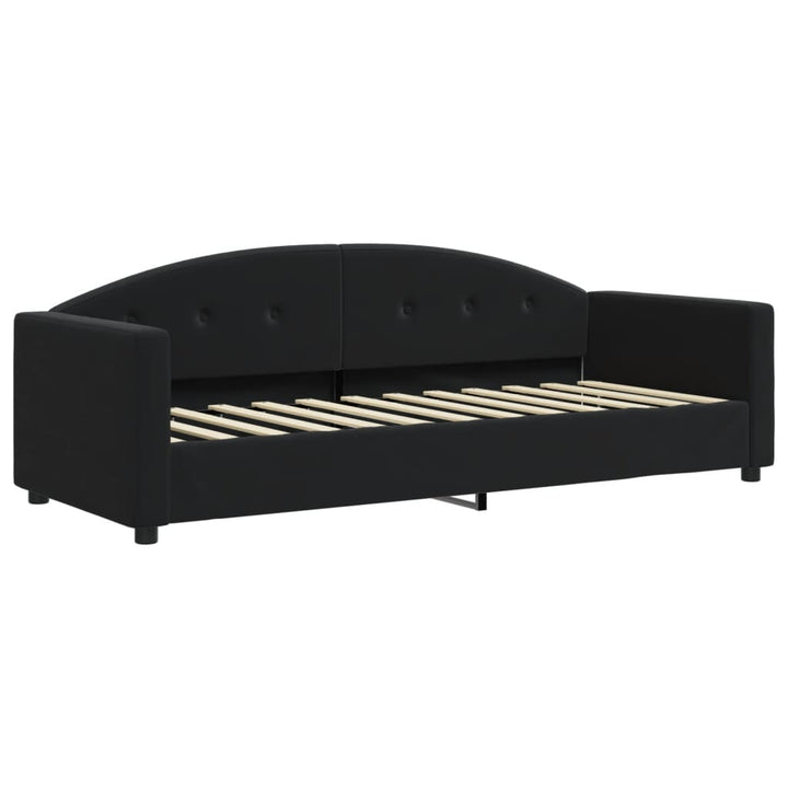 daybed med udtræk og skuffer 80x200 cm velour sort