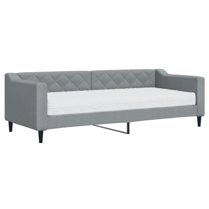 daybed med madras 80x200 cm stof lysegrå