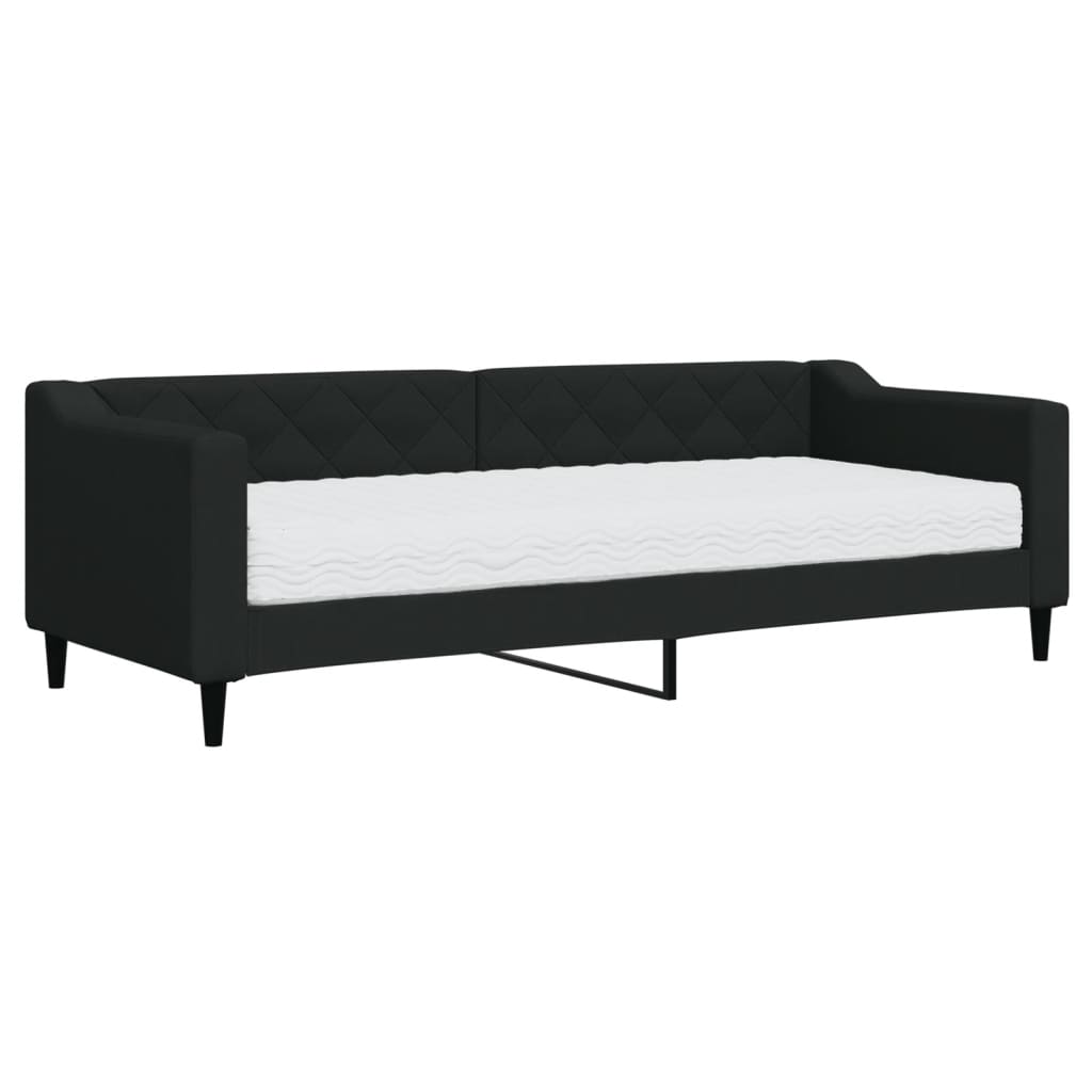 daybed med madras 80x200 cm stof sort