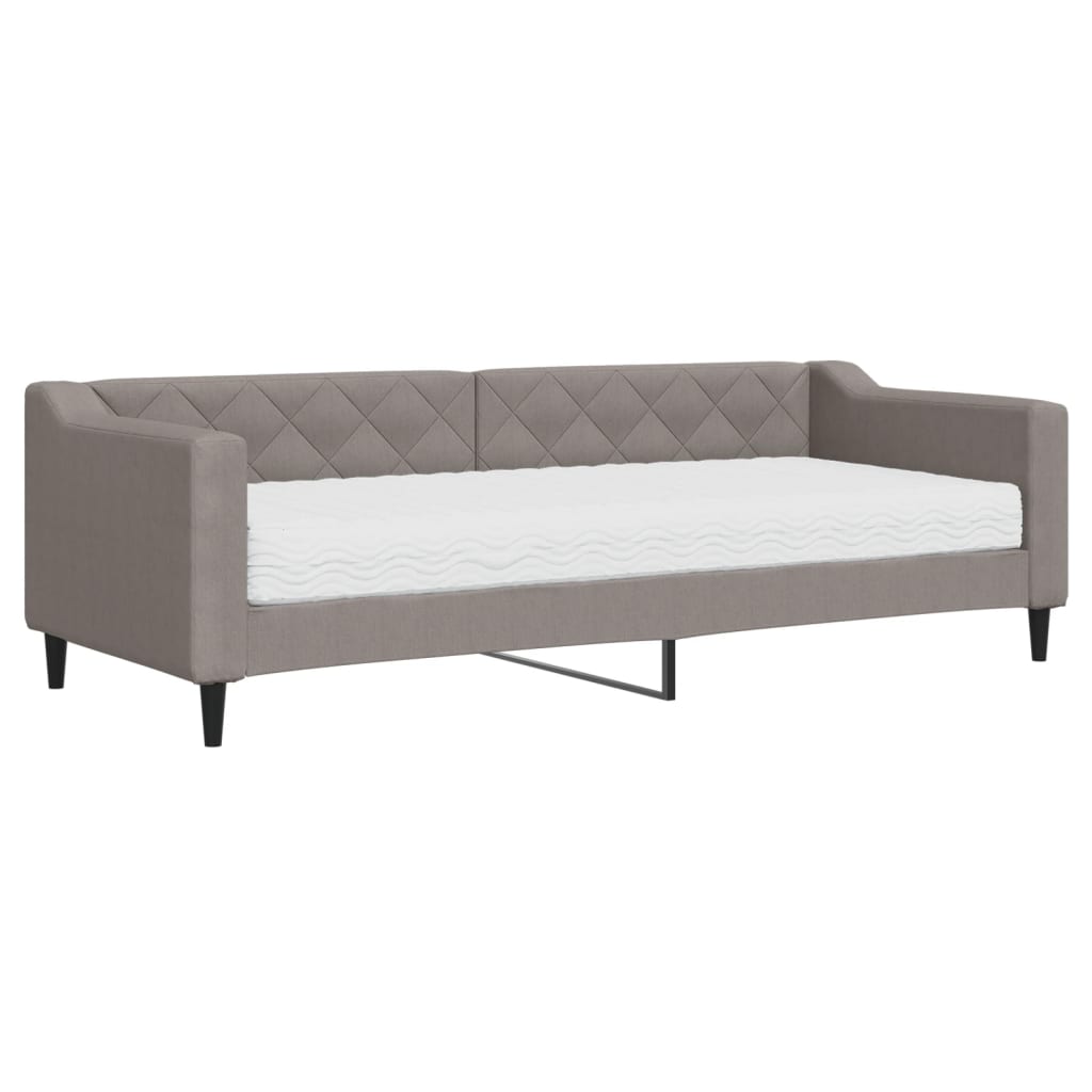 daybed med madras 80x200 cm stof gråbrun