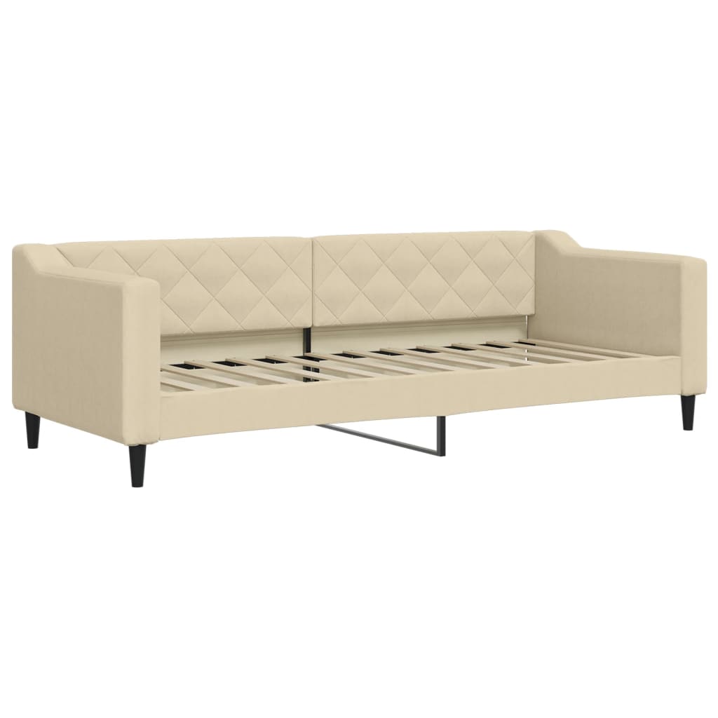 daybed med madras 80x200 cm stof cremefarvet