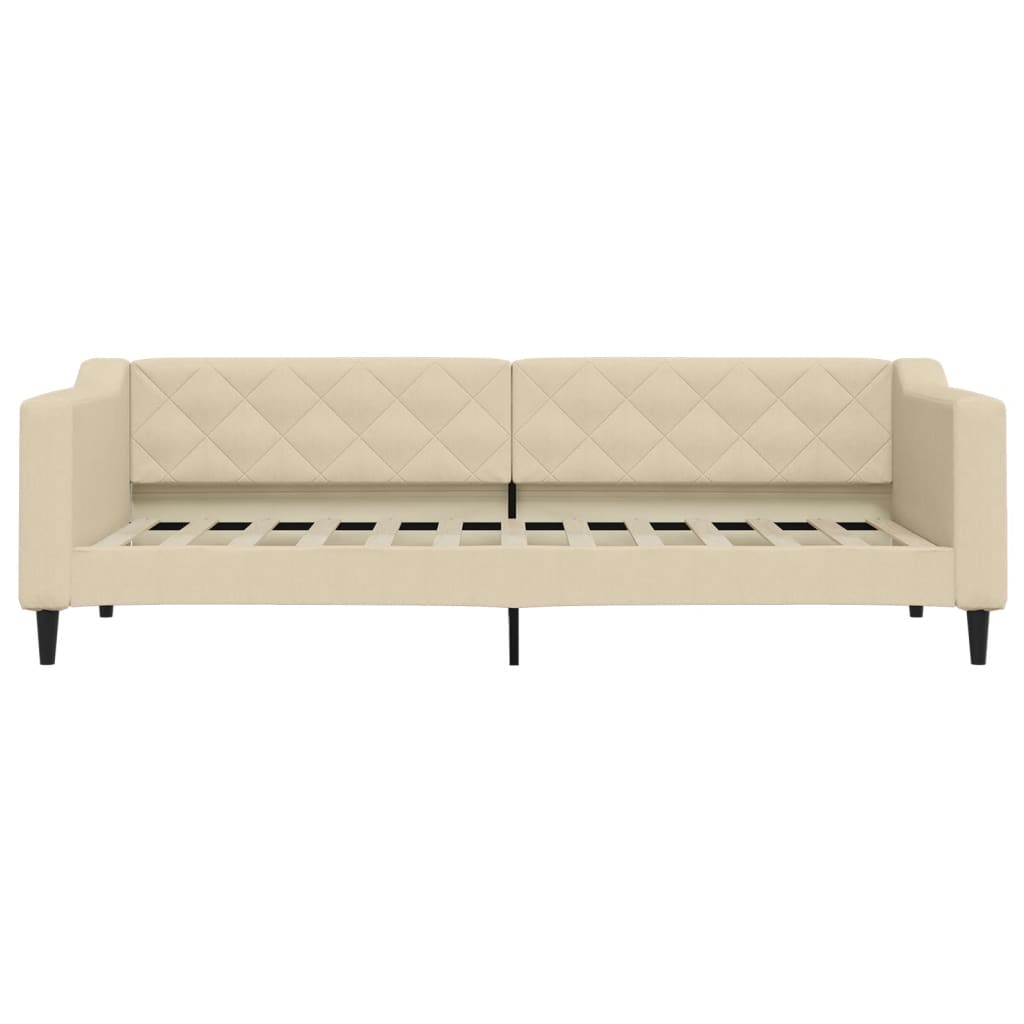daybed med madras 80x200 cm stof cremefarvet