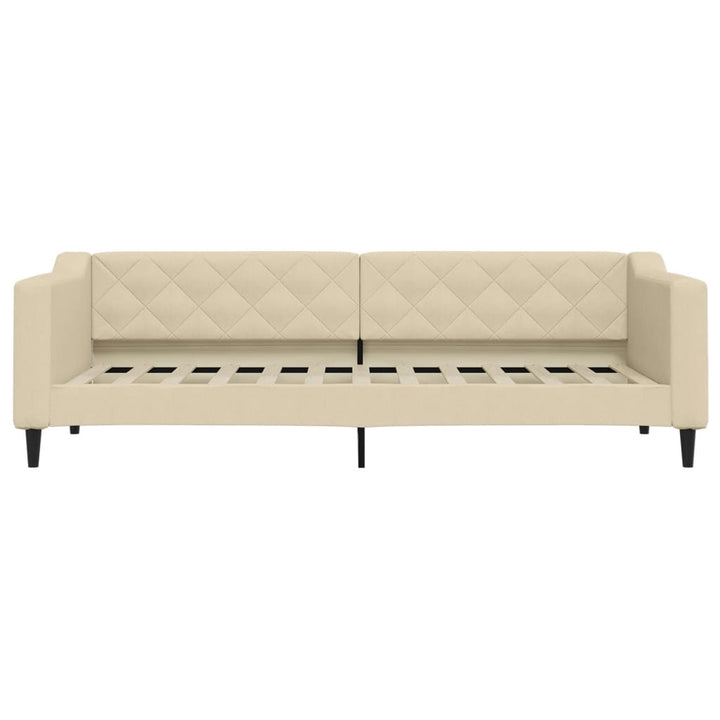 daybed med madras 80x200 cm stof cremefarvet