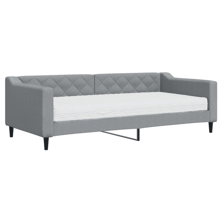 daybed med madras 90x200 cm stof lysegrå