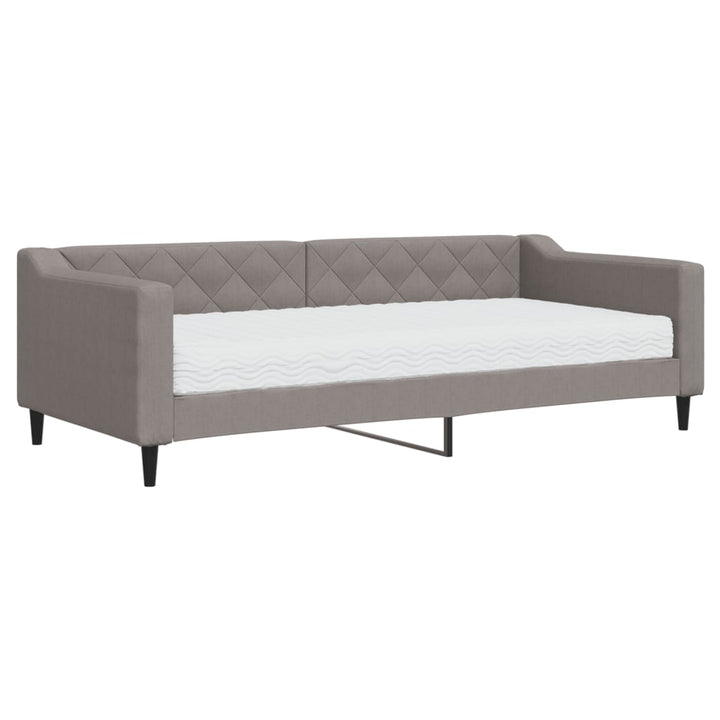 daybed med madras 90x200 cm stof gråbrun