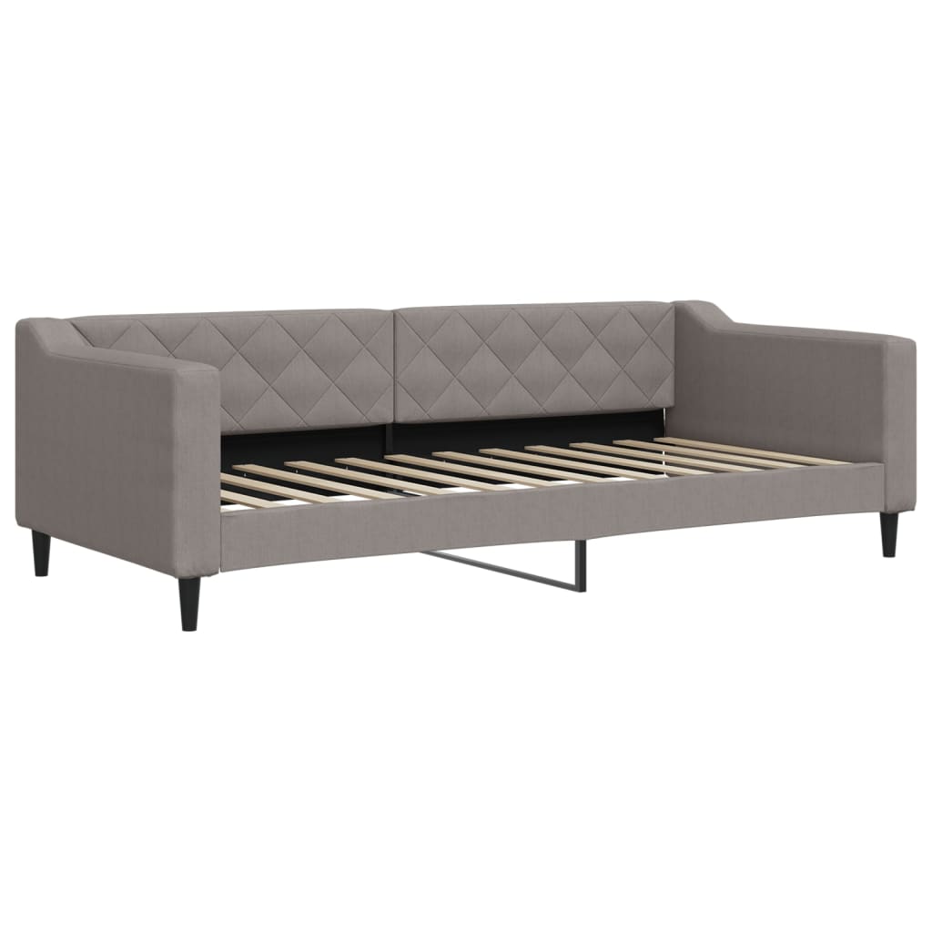 daybed med madras 90x200 cm stof gråbrun